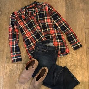 Banana republic plaid long sleeve shirt